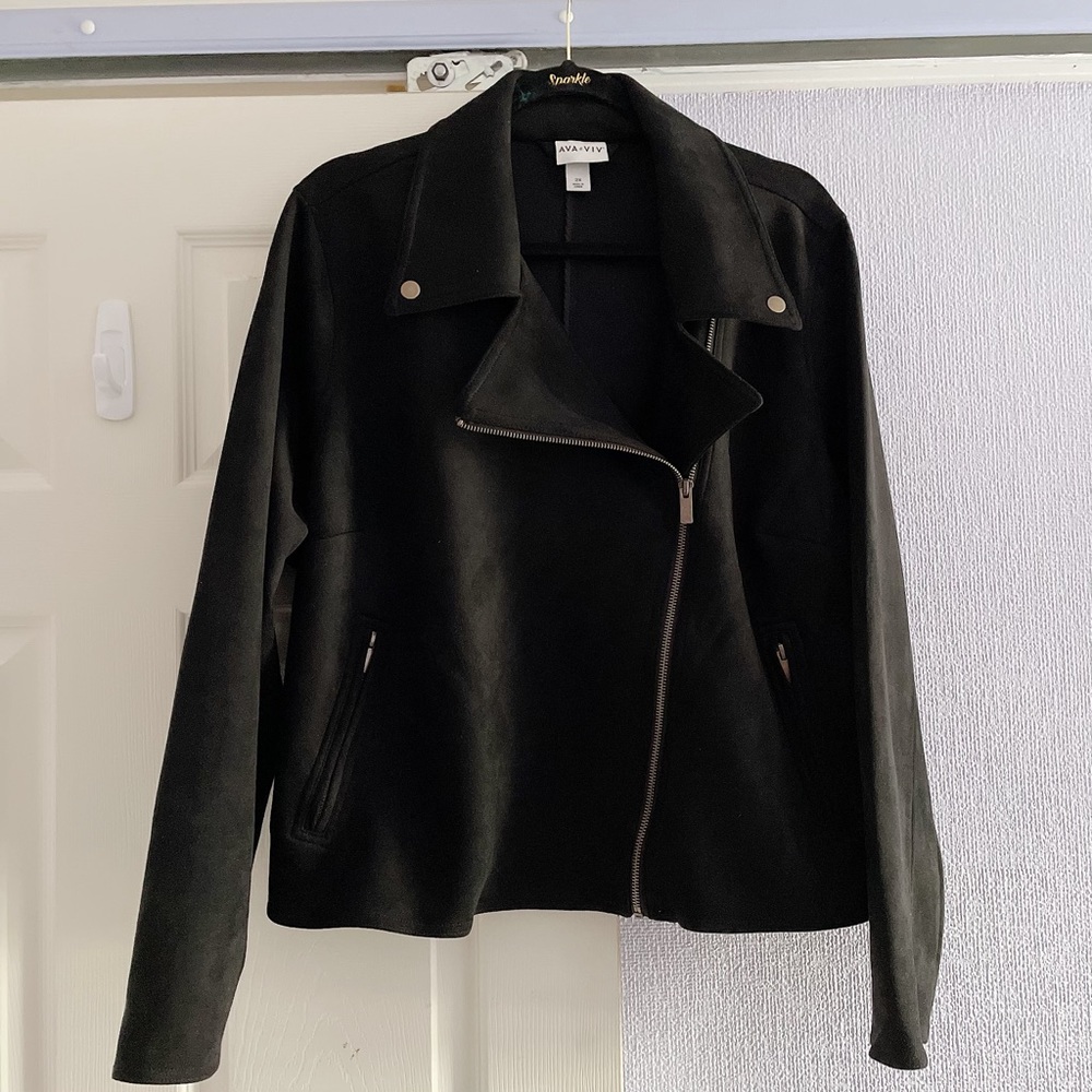 Ava & Viv Faux Suede Moto Jacket